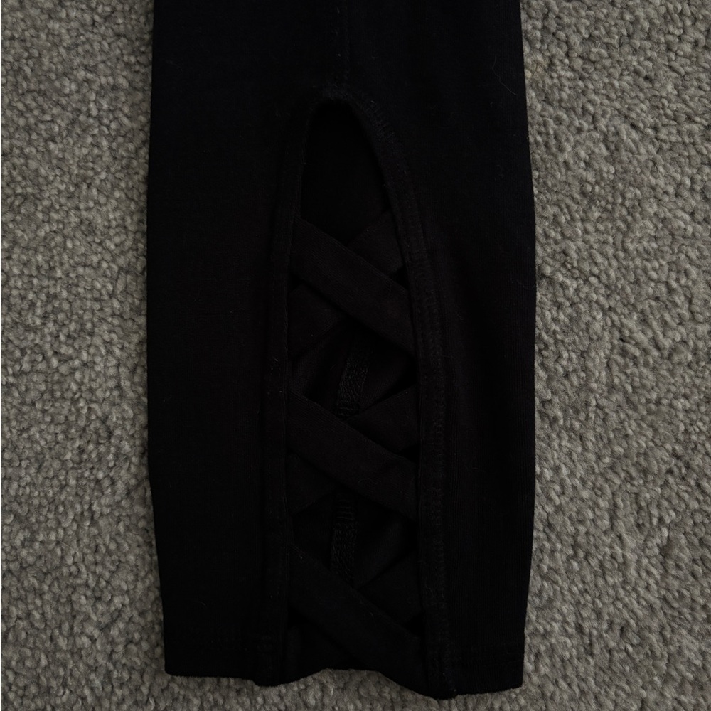 Abercrombie & Fitch Women’s Black Leggings with Lattice Detail